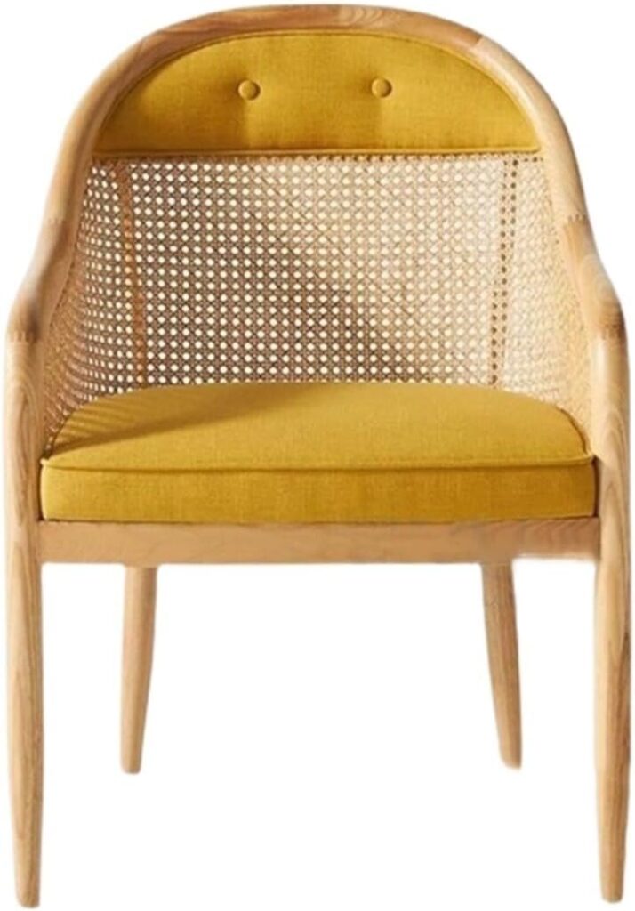 LHLLHL Office Kitchen Armrest Dining Chair Rattan Outdoor Dining Ergonomic Chair Wooden Party Furniture (Color : E, Size : As Shown)