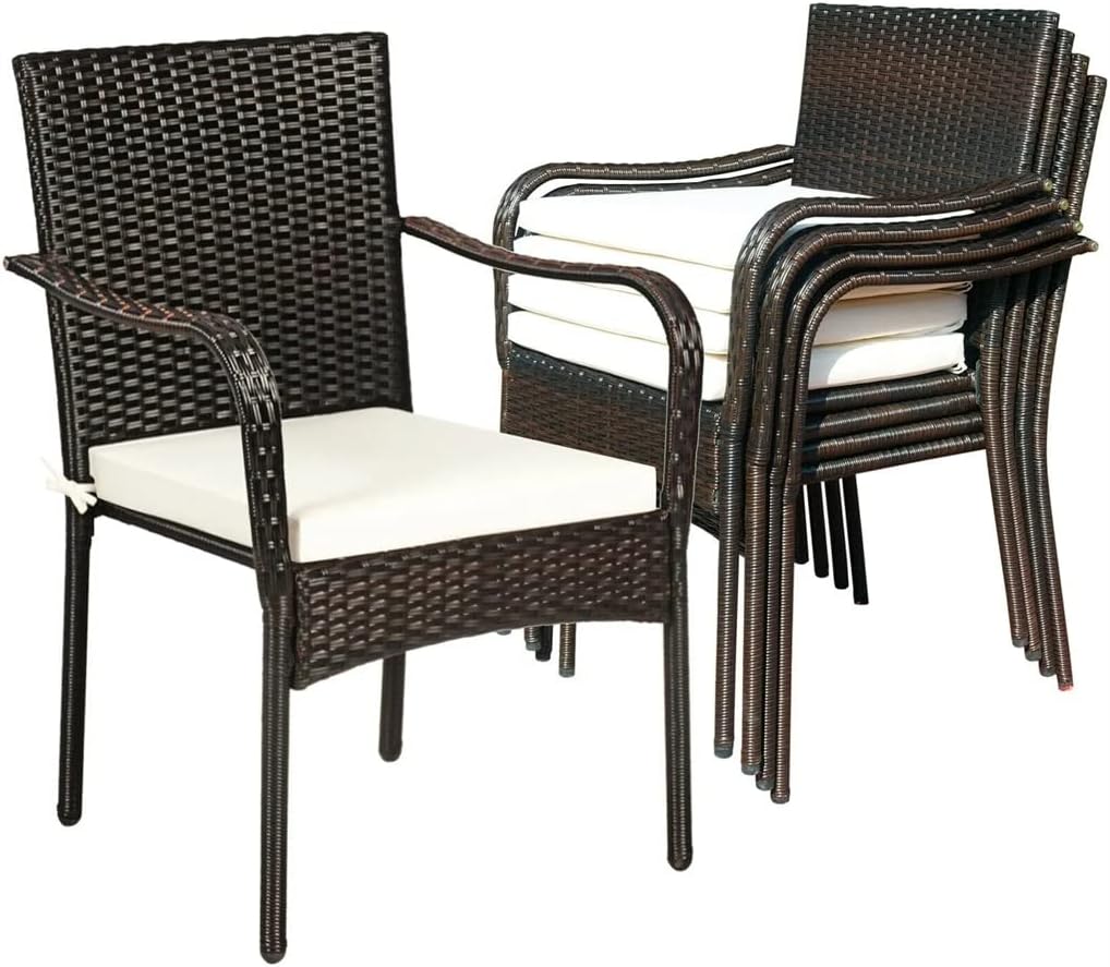N/A 4 Piece Patio Chairs Outdoor Dining Chairs Garden Terrace Yard Armchairs