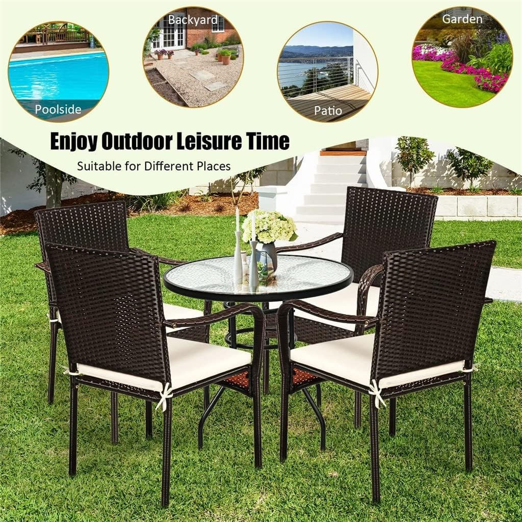 N/A 4 Piece Patio Chairs Outdoor Dining Chairs Garden Terrace Yard Armchairs