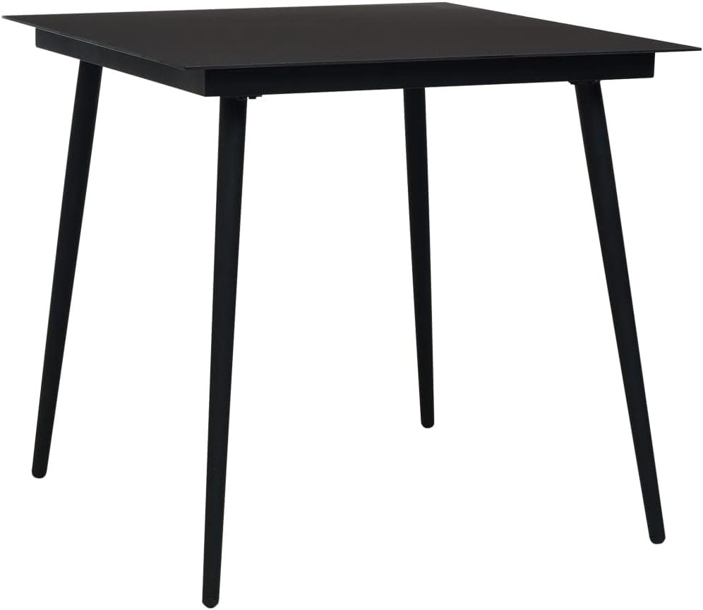 TJLSS Patio Outdoor Dining Table Deck Outside Porch Furniture Balcony Home Decor Black 31.5x31.5x29.1