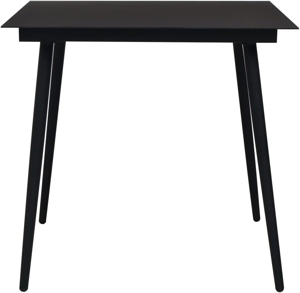 TJLSS Patio Outdoor Dining Table Deck Outside Porch Furniture Balcony Home Decor Black 31.5x31.5x29.1