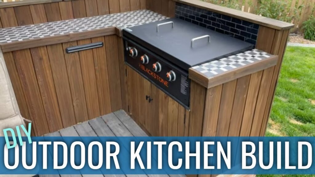 DIY Outdoor Kitchen Project with Tiled Surface and Stone Durability
