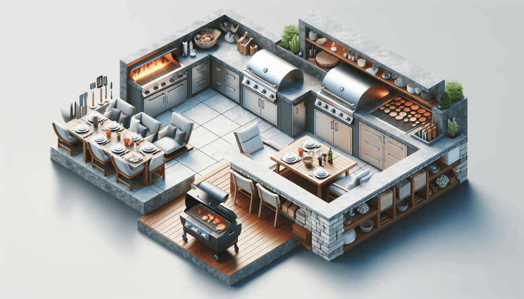 Dream Outdoor Kitchen - Pour in Place Concrete Counters, Propane Griddle, Pellet Smoker and Storage!