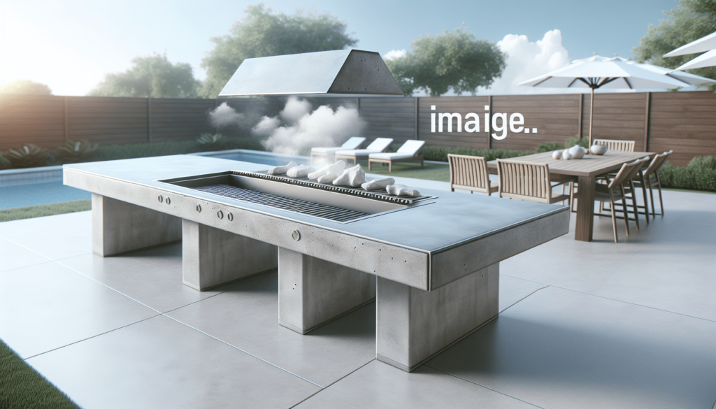 DIY Outdoor Hibachi Grilling Table with Concrete Top