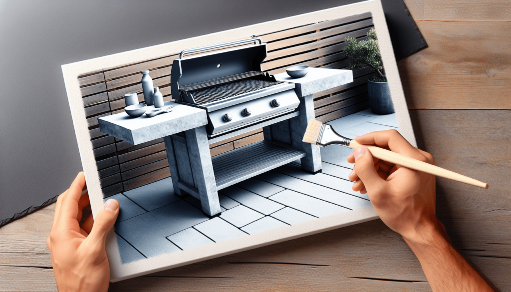 DIY Outdoor Hibachi Grilling Table with Concrete Top