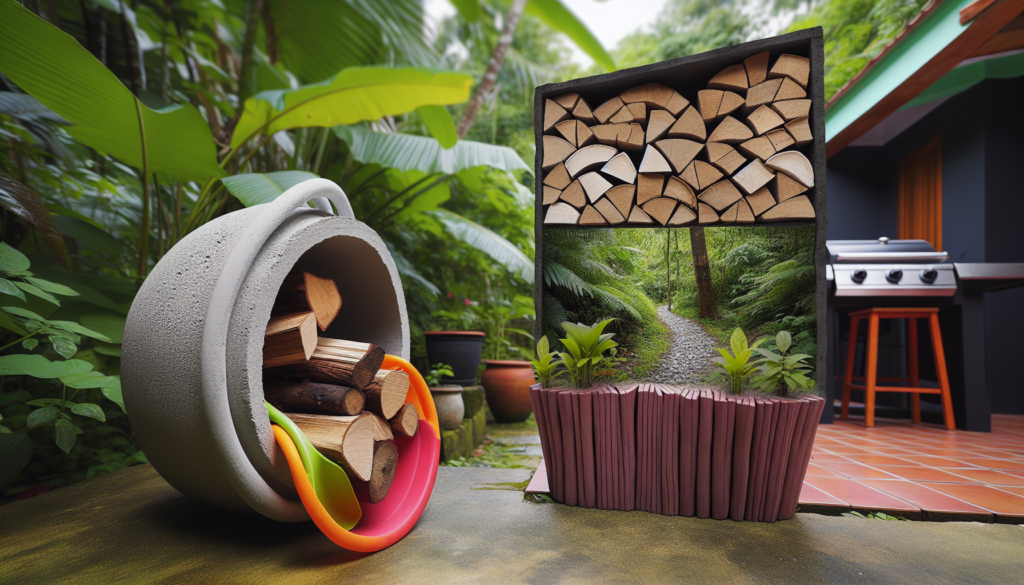 DIY Outdoor Firewood Kitchen Ideas For The Family - Creation From Plastic And Cement Baskets