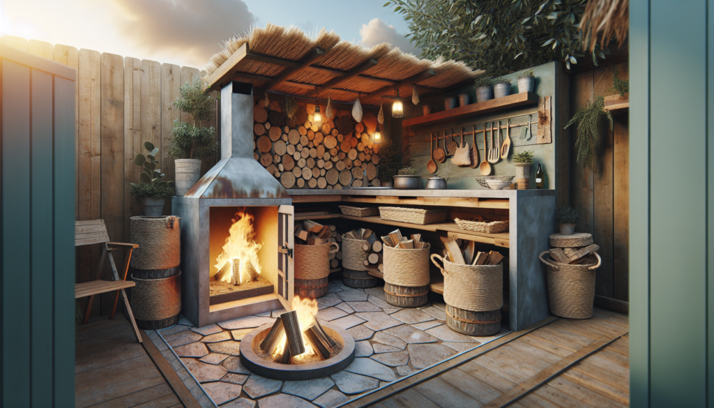 DIY Outdoor Firewood Kitchen Ideas For The Family - Creation From Plastic And Cement Baskets
