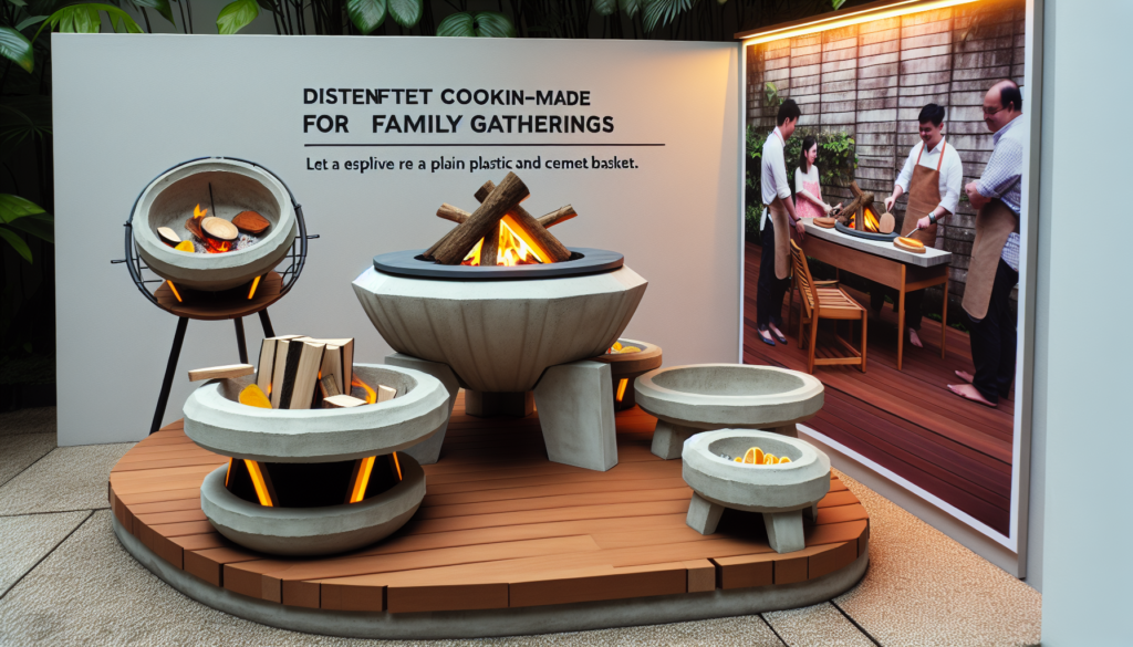 DIY Outdoor Firewood Kitchen Ideas For The Family - Creation From Plastic And Cement Baskets