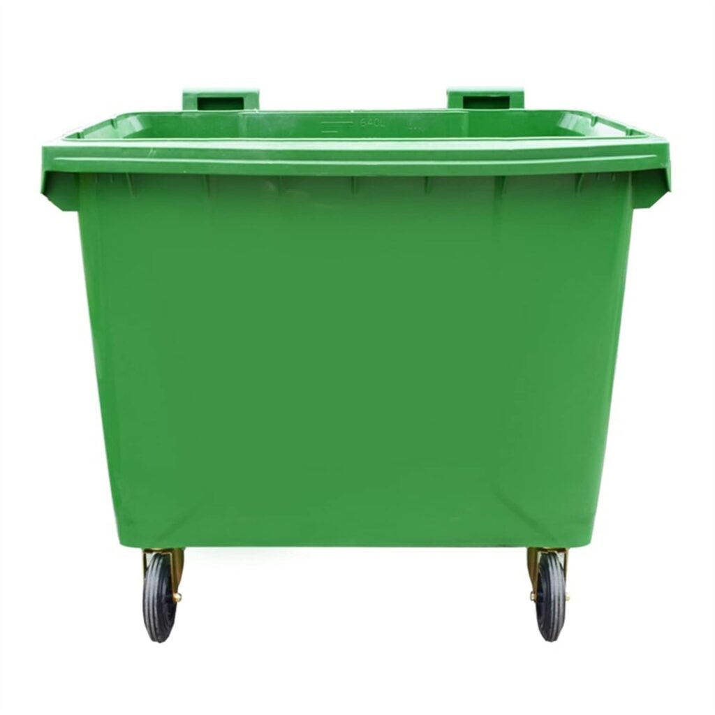 660L with Universal Wheels Large-Capacity Trash Can with Lid Thickened Plastic Sanitation Trailer Trash Can Green Waste Container (Style : B) (A)