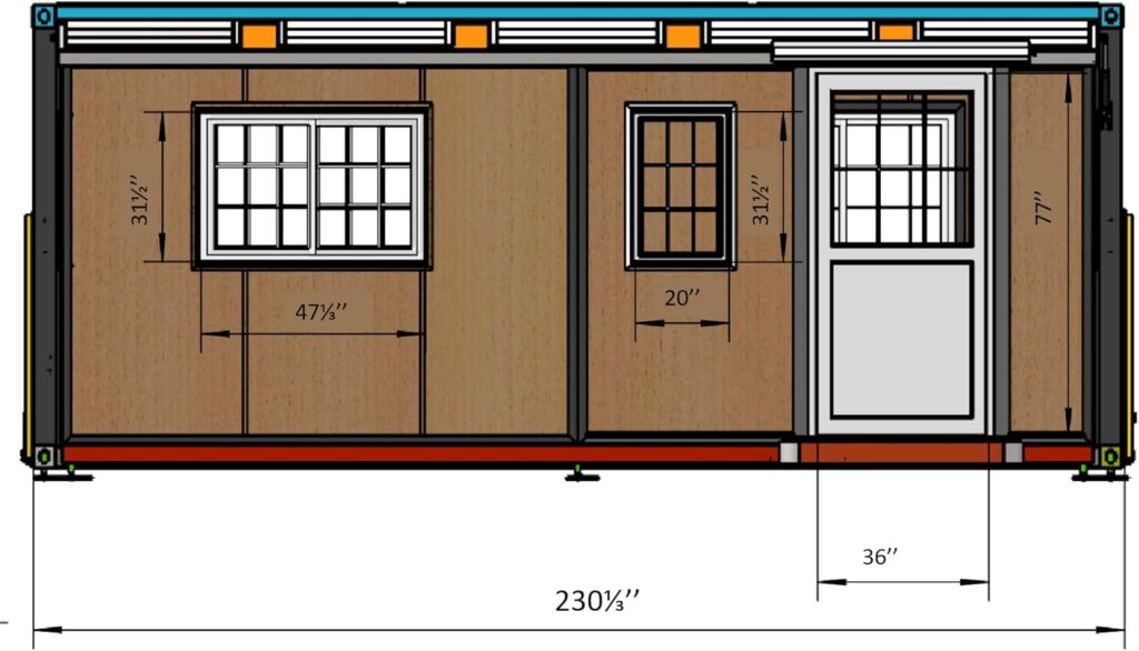 Portable Prefabricated Tiny Home 13x20ft, Mobile Expandable Plastic Prefab House for Hotel, Booth, Office, Guard House, Shop, Villa, Warehouse, Workshop (with Restroom)